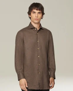 Camicia in Flanella Monochrome marrone