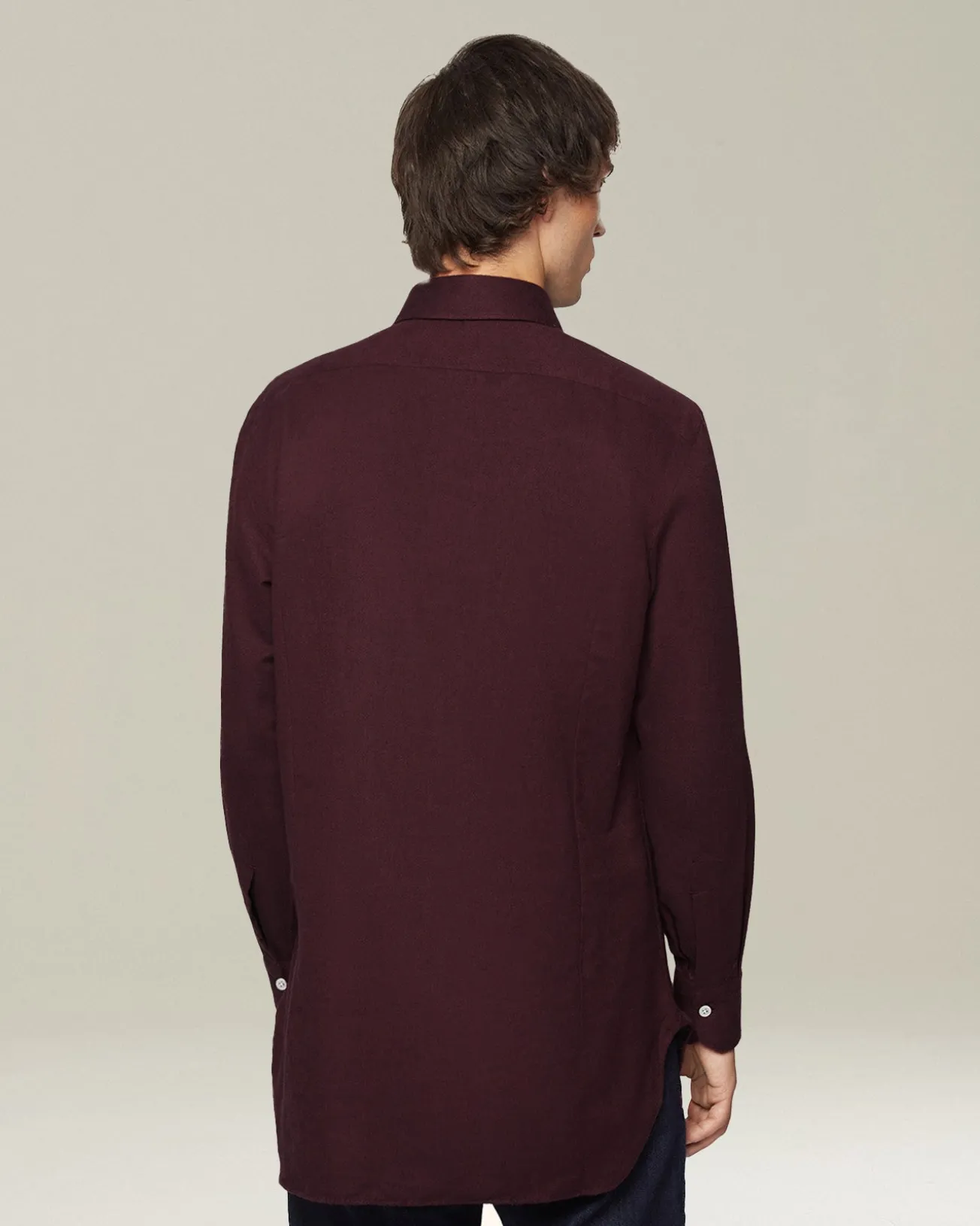 Camicia in Flanella Monochrome bourdeaux