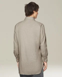 Camicia in Flanella Monochrome color sabbia