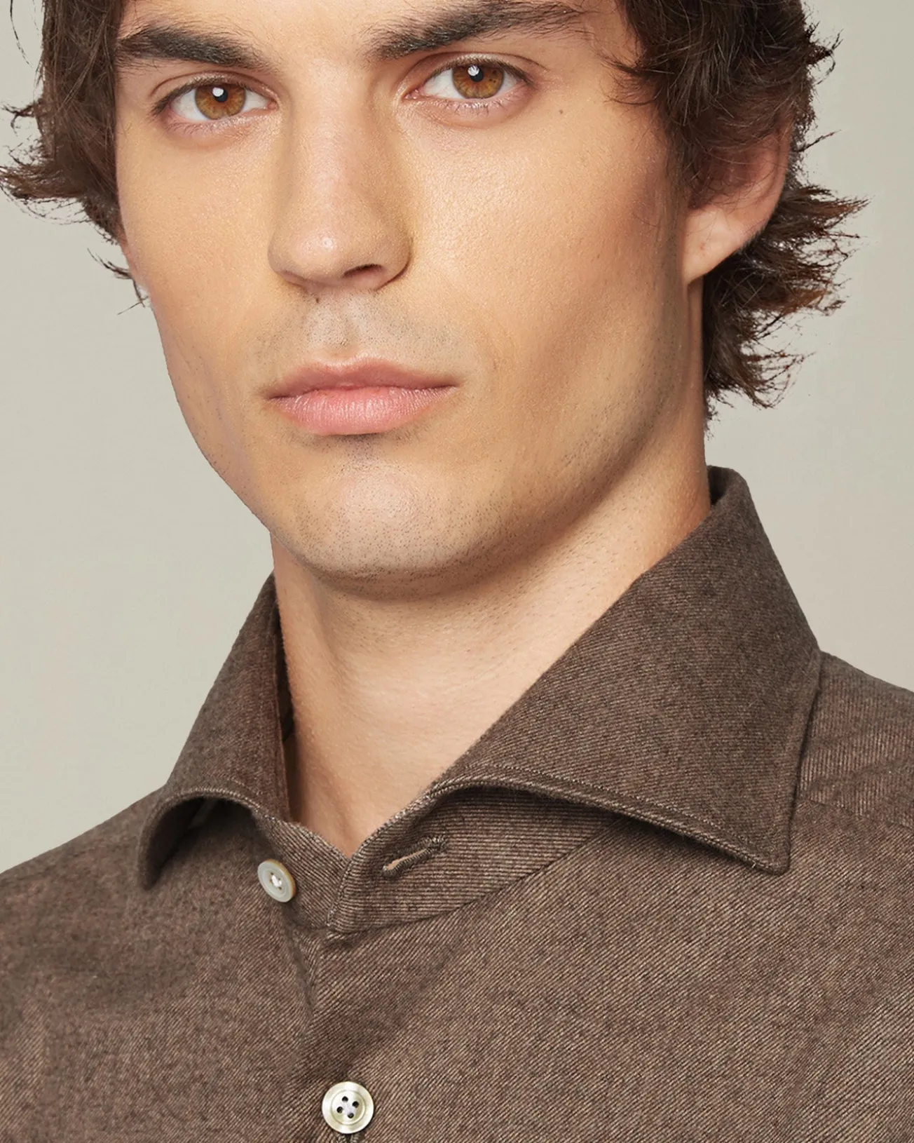 Camicia in Flanella Monochrome marrone