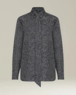 Camicia in Seta Lamé con Sciarpina