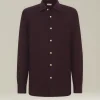 Camicia Nerano bourdeaux Pied de Poule in Flanella