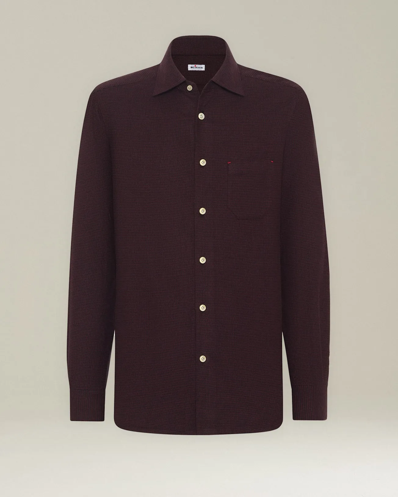 Camicia Nerano bourdeaux Pied de Poule in Flanella