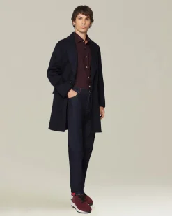 Camicia Nerano bourdeaux Pied de Poule in Flanella