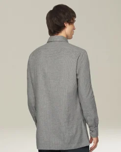 Camicia Nerano grigia Pied de Poule in Flanella
