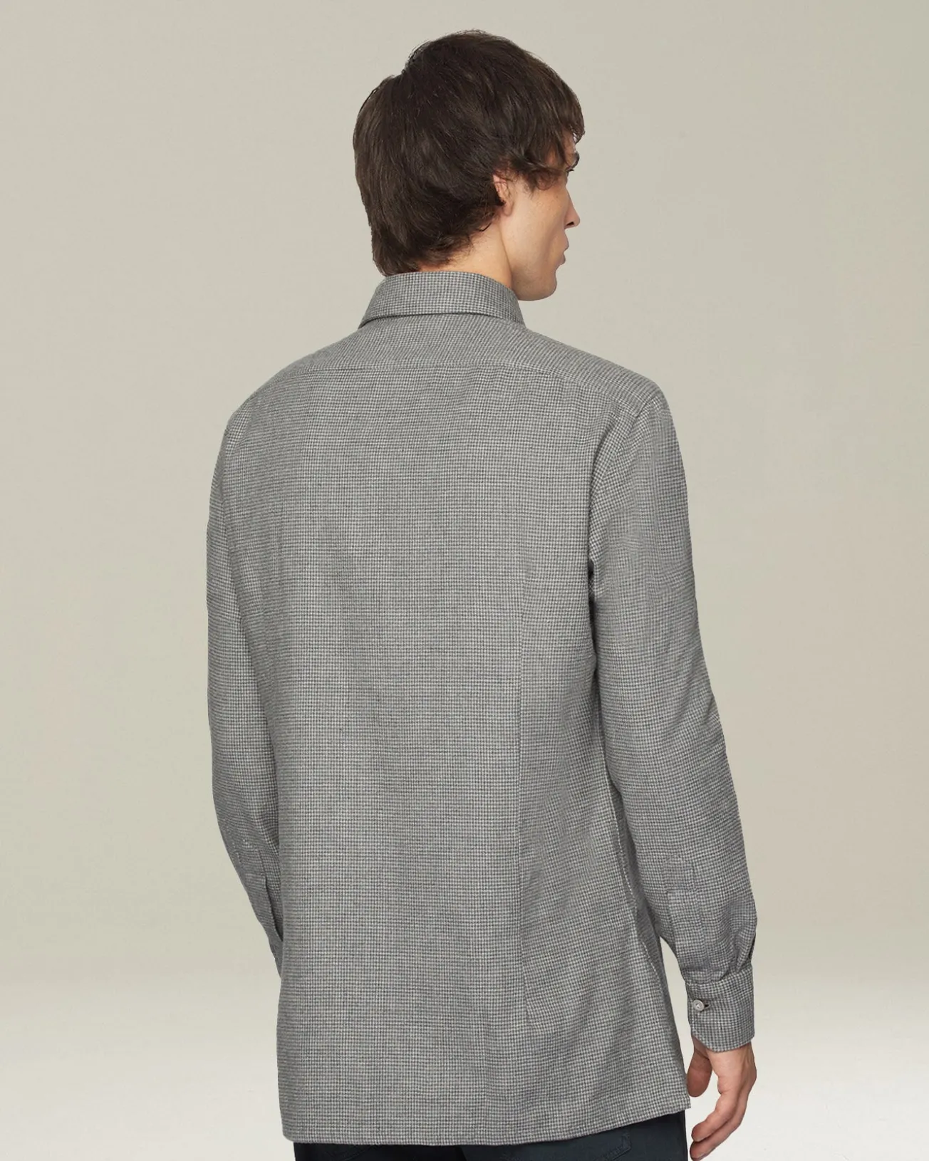 Camicia Nerano grigia Pied de Poule in Flanella