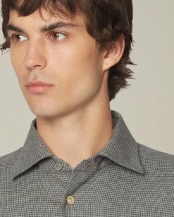 Camicia Nerano grigia Pied de Poule in Flanella