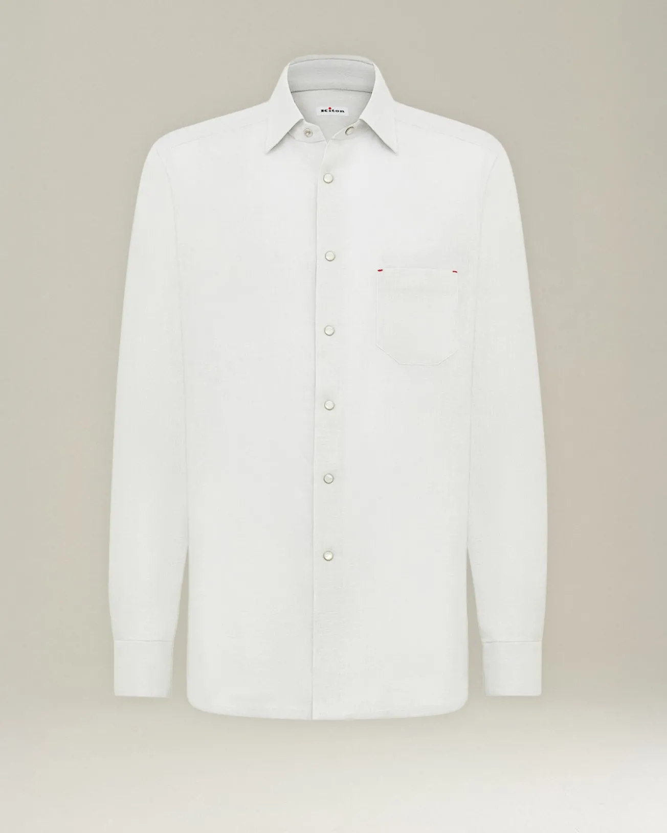 Camicia Nerano in lino con taschino decorato