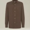 Camicia Nerano marrone Pied de Poule in Flanella