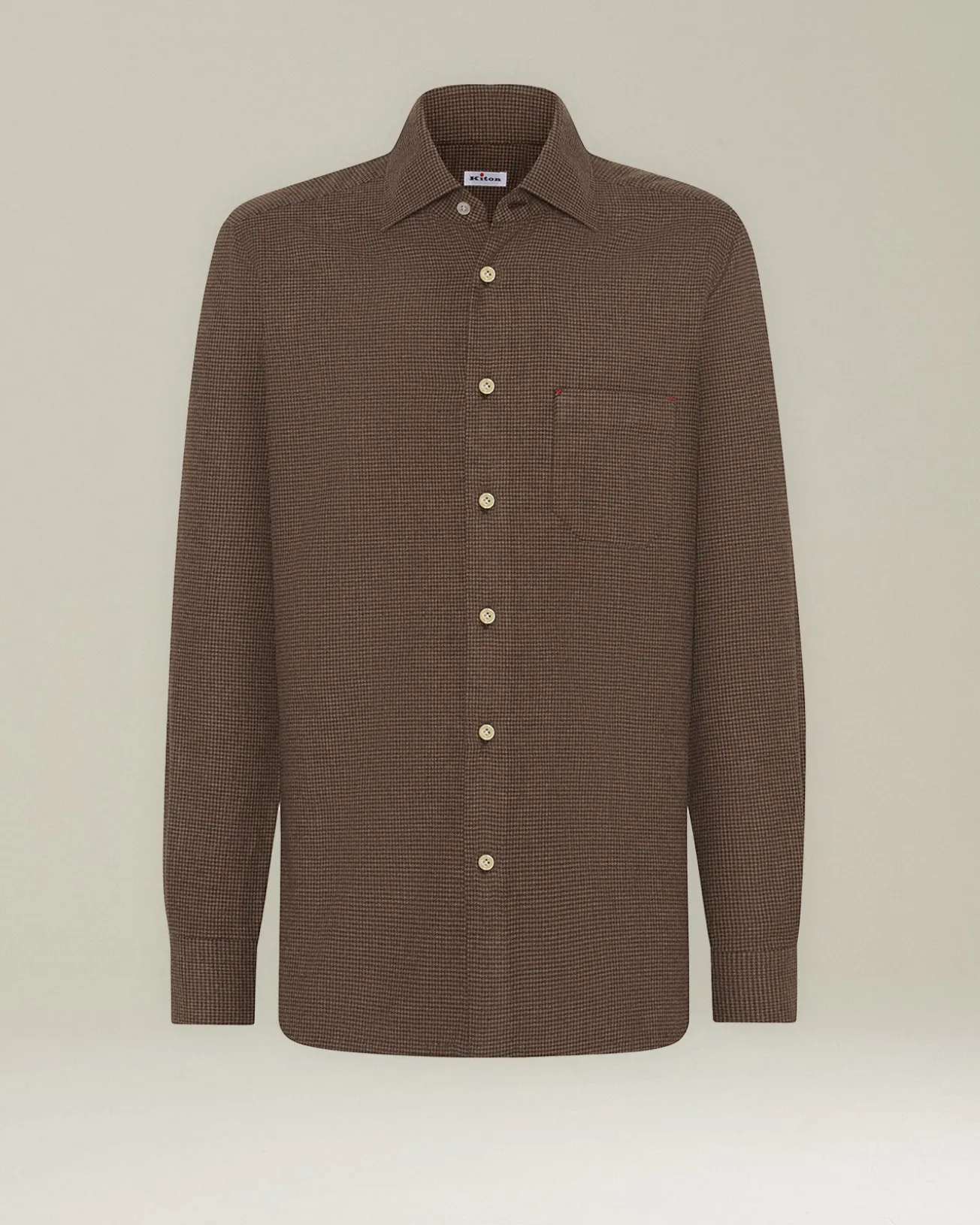 Camicia Nerano marrone Pied de Poule in Flanella