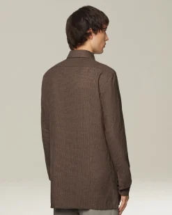 Camicia Nerano marrone Pied de Poule in Flanella