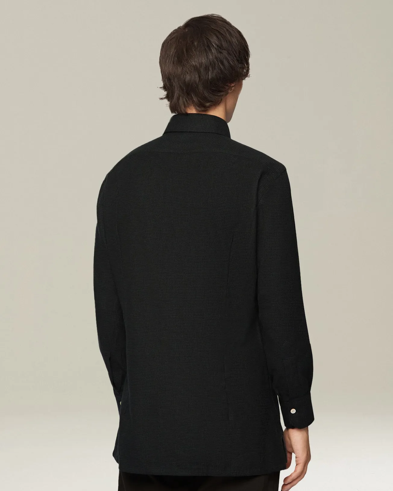 Camicia Nerano nera Pied de Poule in Flanella