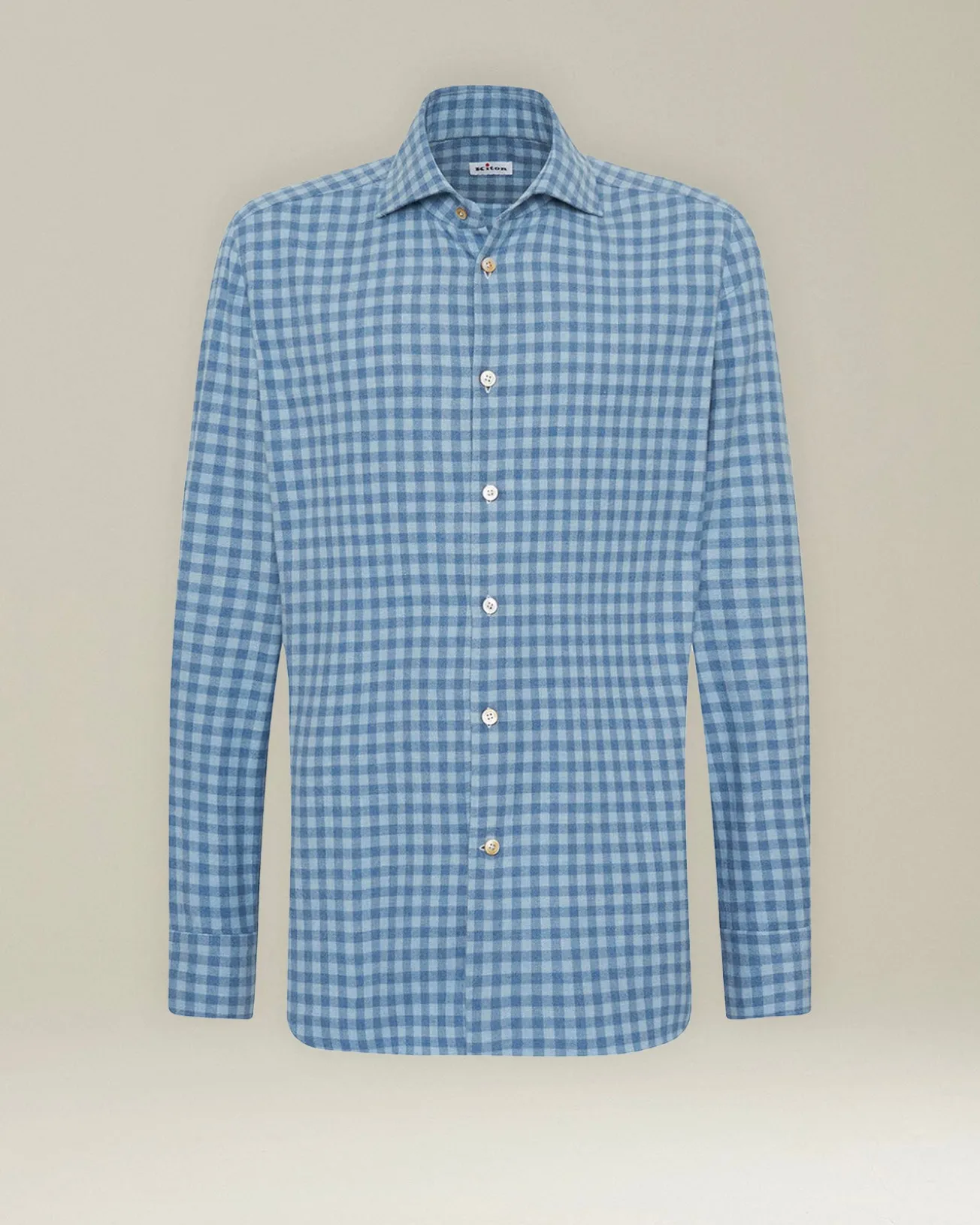 Camicia Quadri azzurra in flanella di cotone