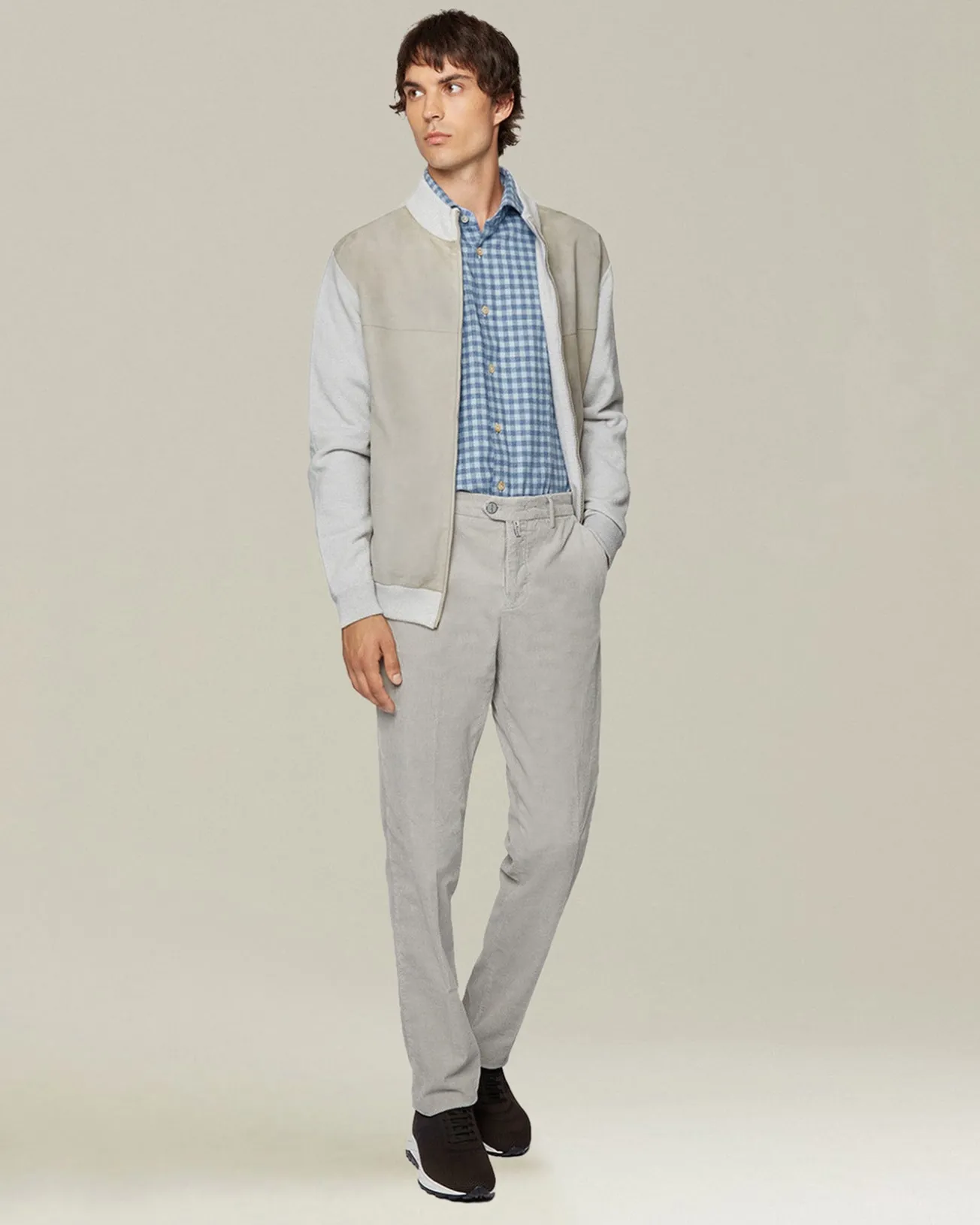 Camicia Quadri azzurra in flanella di cotone