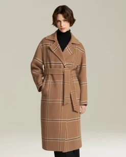Cappotto a Quadri cammello in Cashmere pregiato