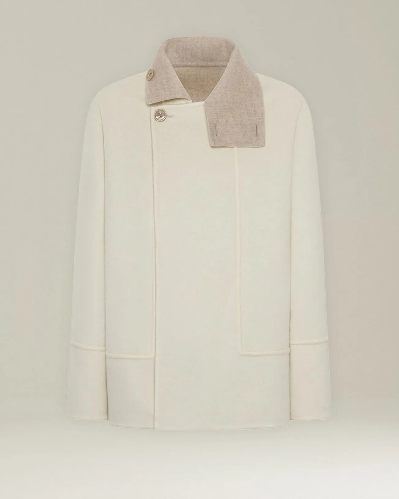 Cappotto donna in Cashmere con collo chiusura asimmetrica