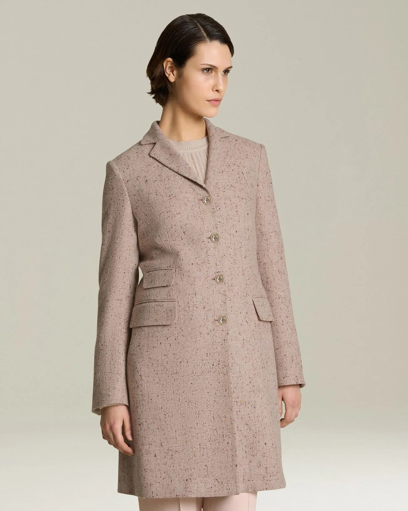 Cappotto donna in Cashmere effetto Donegal