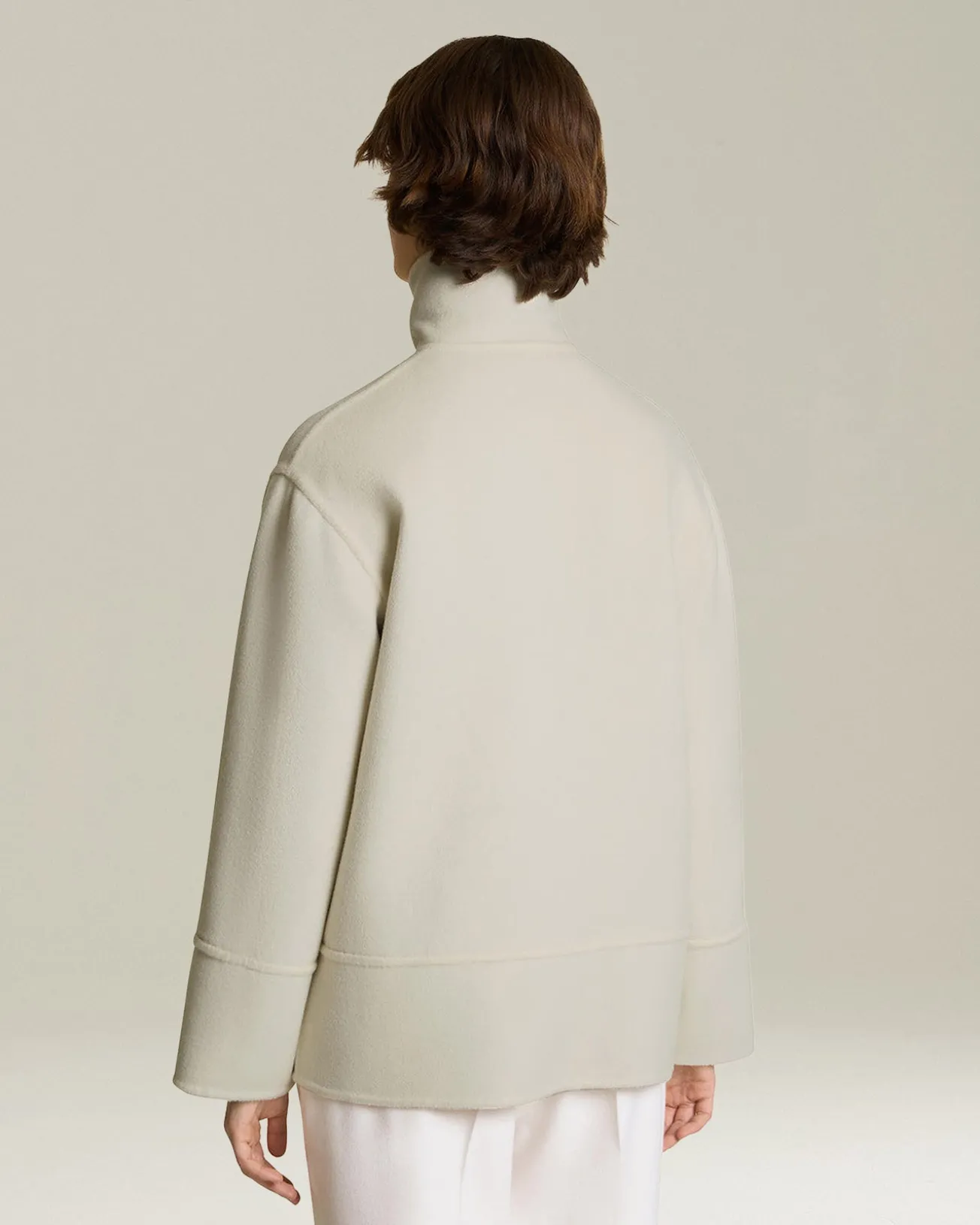 Cappotto donna in Cashmere con collo chiusura asimmetrica