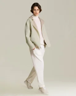 Cappotto donna in Cashmere con collo chiusura asimmetrica