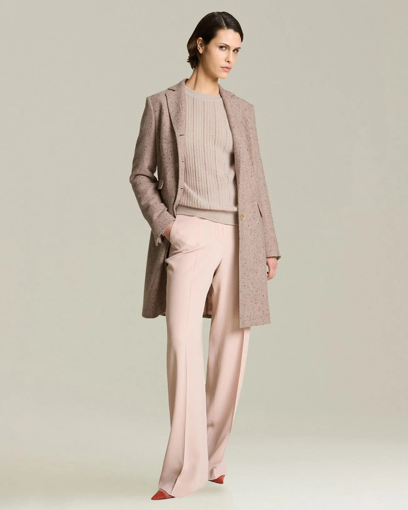 Cappotto donna in Cashmere effetto Donegal
