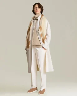 Cappotto donna lungo in Cashmere panna