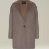 Cappotto donna reversibile in Cashmere beige
