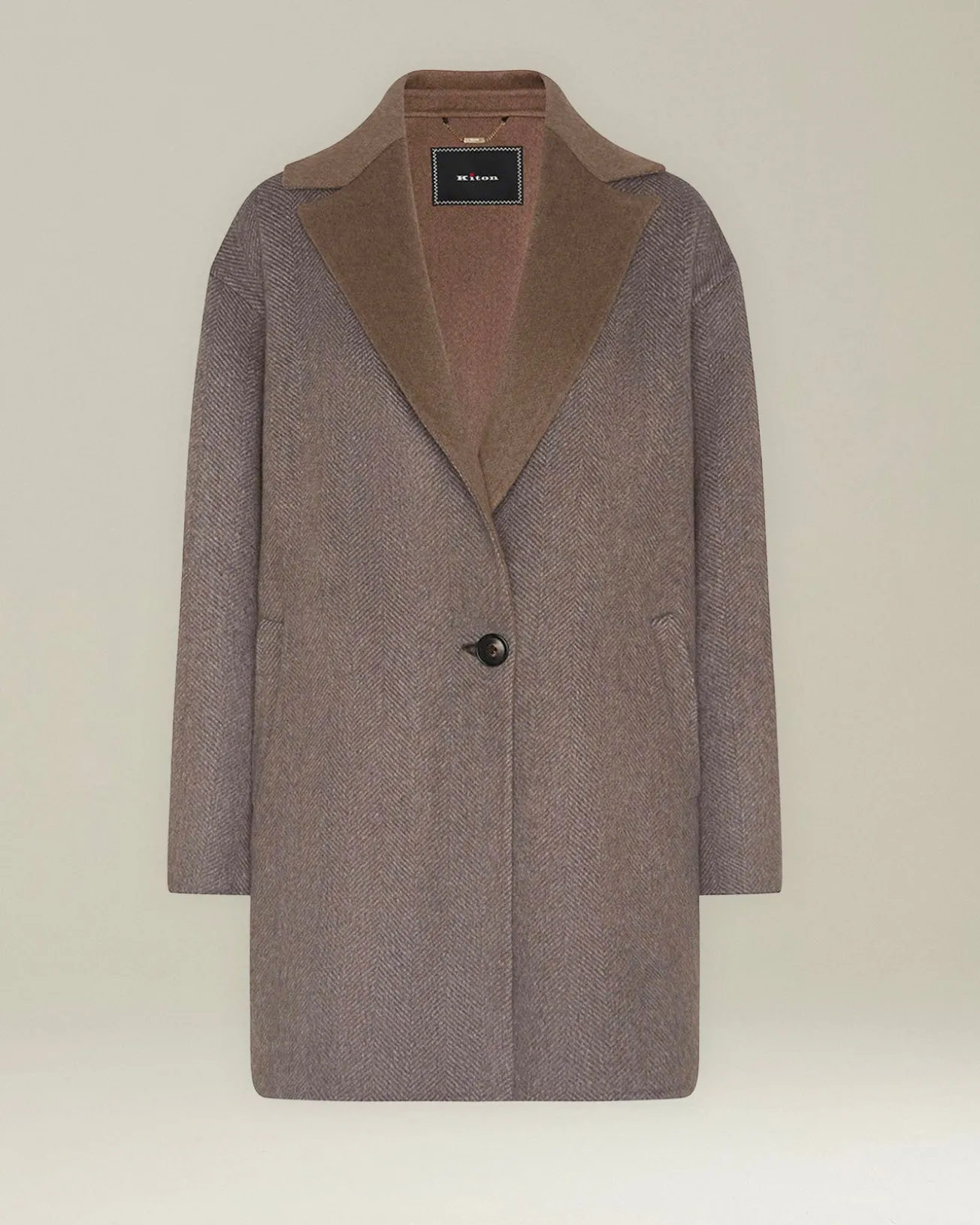 Cappotto donna reversibile in Cashmere beige