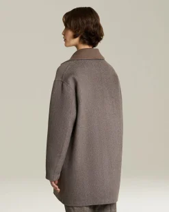 Cappotto donna reversibile in Cashmere beige