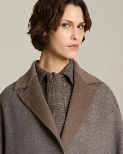 Cappotto donna reversibile in Cashmere beige
