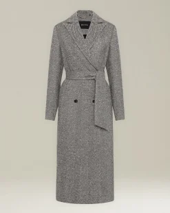 Cappotto in Cashmere lungo con cintura grigio
