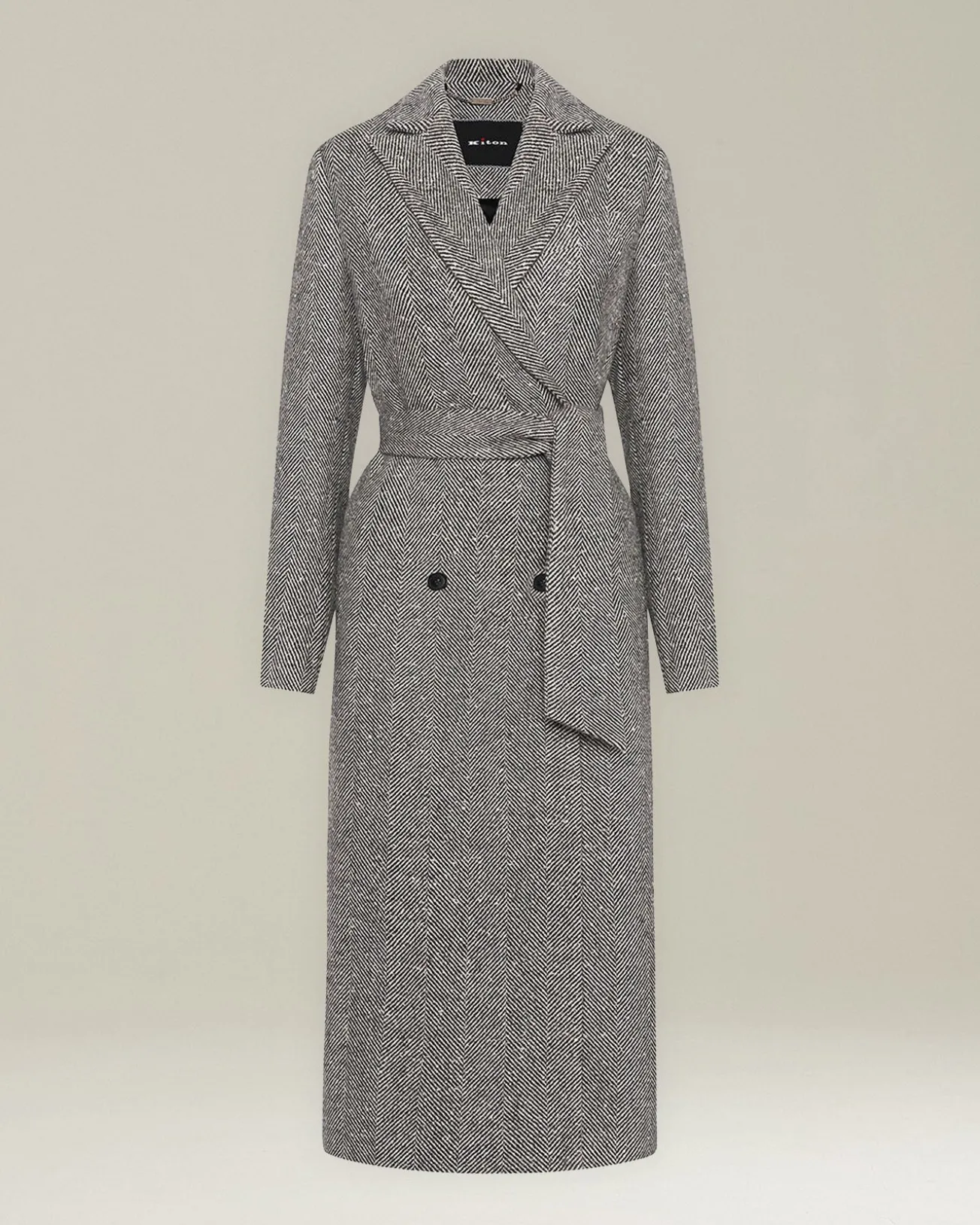 Cappotto in Cashmere lungo con cintura grigio