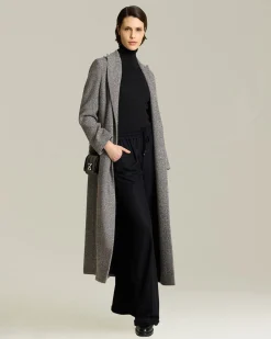 Cappotto in Cashmere lungo con cintura grigio
