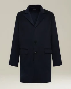 Cappotto monopetto Double in Cashmere blu