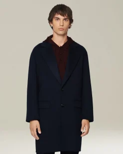 Cappotto monopetto Double in Cashmere blu