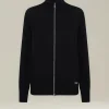 Cardigan donna con zip nero 100% Cashmere