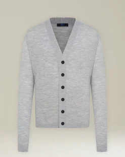 Cardigan In Blend Di Lana E Seta