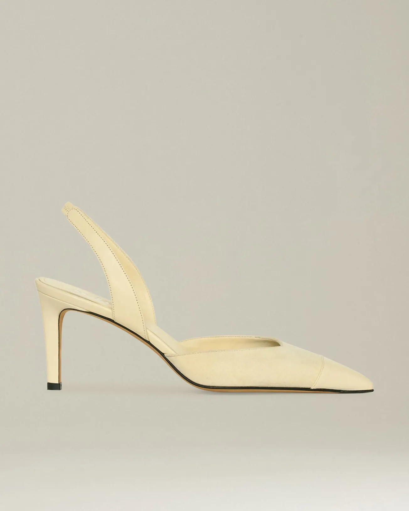 Décolleté Slingback In Pelle Scamosciata
