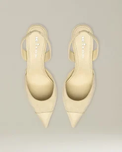 Décolleté Slingback In Pelle Scamosciata