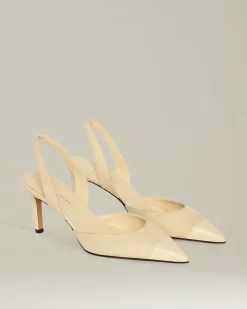 Décolleté Slingback In Pelle Scamosciata