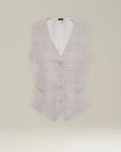 Gilet donna Principe di Galles in lana e cashmere