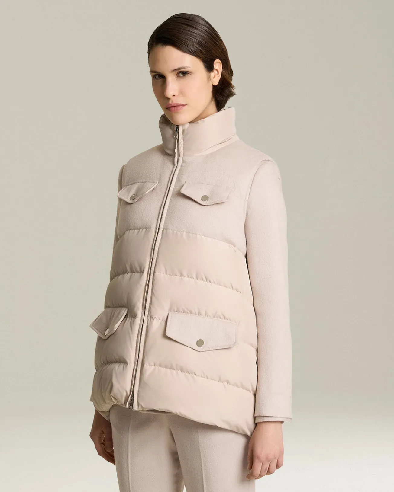 Gilet trapuntato donna in Cashmere idrorepellente