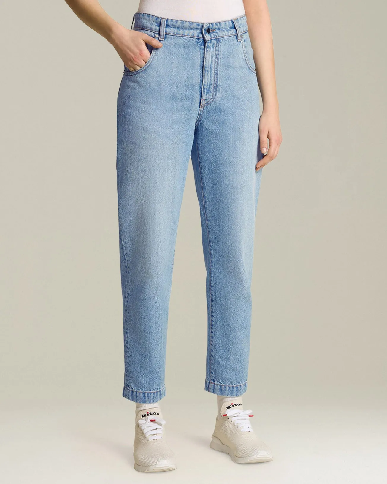 Jeans sartoriali Mum fit in Denim chiaro