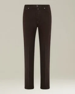 Jeans uomo Sartoriale in Denim e Cashmere marrone