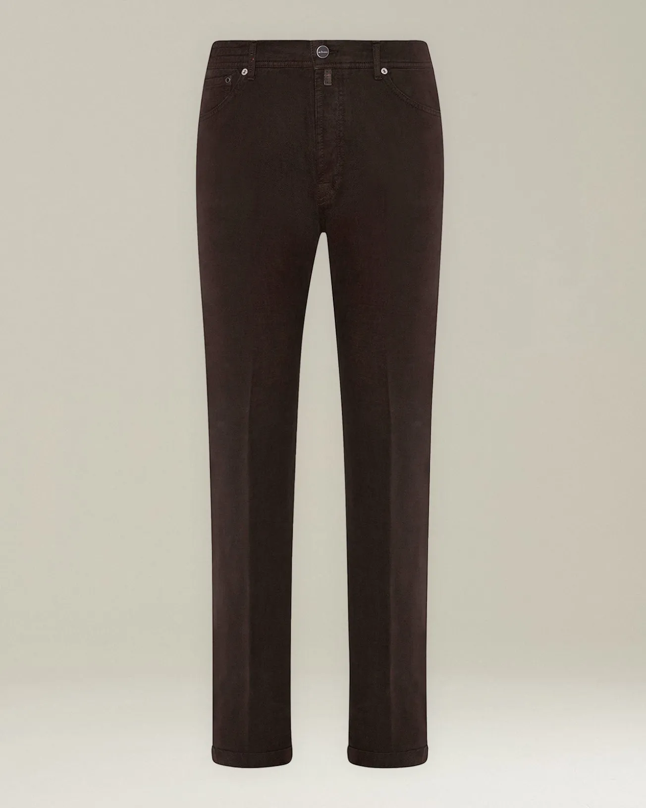 Jeans uomo Sartoriale in Denim e Cashmere marrone