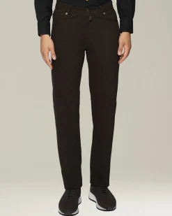 Jeans uomo Sartoriale in Denim e Cashmere marrone