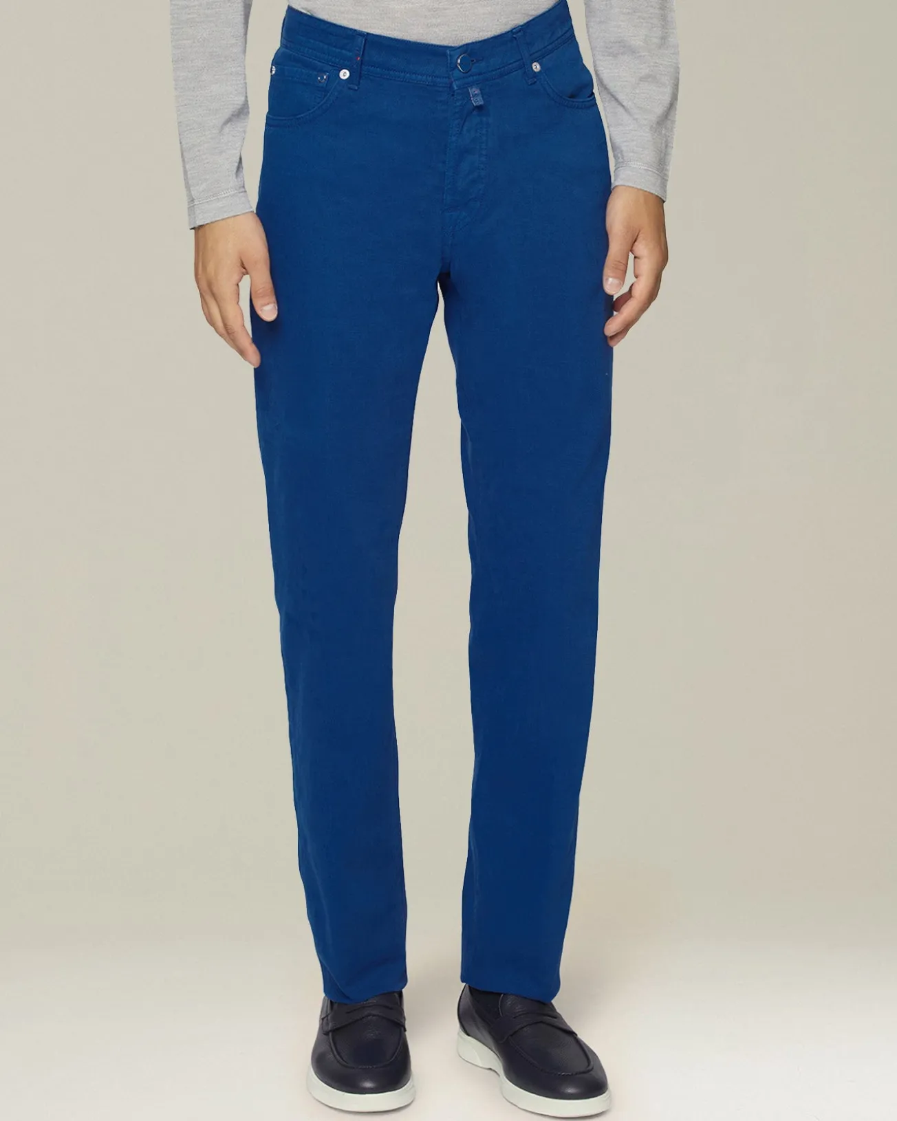 Jeans uomo Sartoriale in Denim e Cashmere bluette