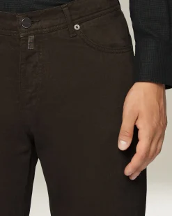 Jeans uomo Sartoriale in Denim e Cashmere marrone