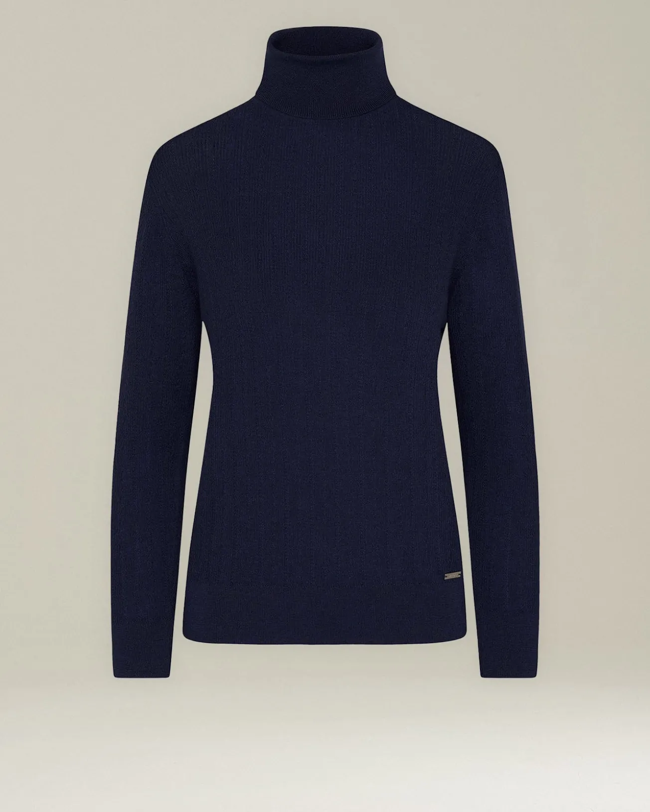 Lupetto donna in cashmere e seta blu navy