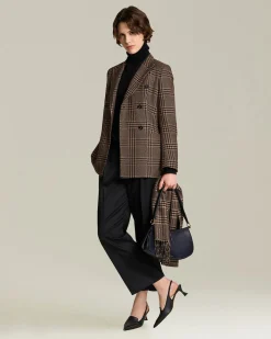 Lupetto donna in cashmere e seta nero