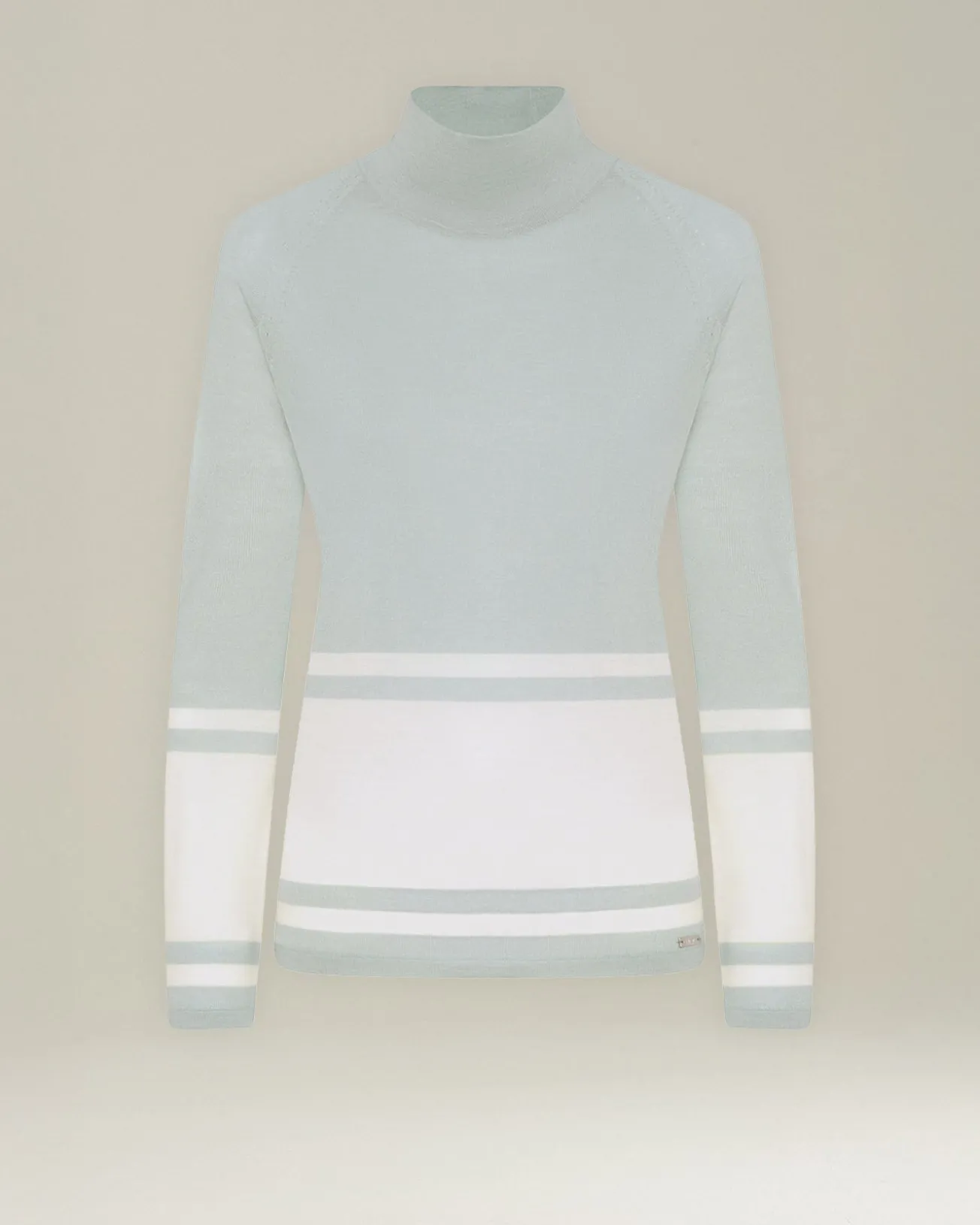 MAGLIA COLLO ALTO COLOUR-BLOCK IN CASHMERE E SETA